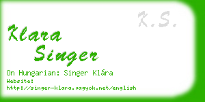 klara singer business card
