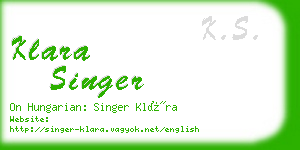 klara singer business card